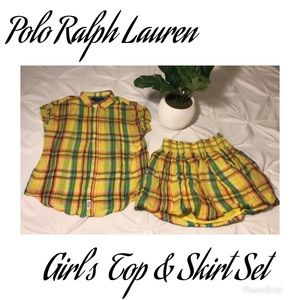 ❌SOLD❌Polo Ralph Lauren Girls shirt & skirt set 10